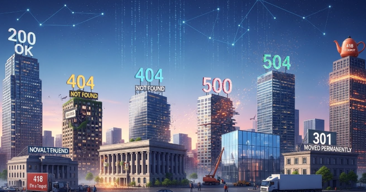 다양한 HTTP 상태 코드를 시각적으로 보여주는 이미지